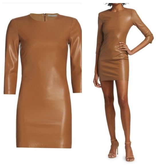Alice + olivia inka leather mini dress Size 4 - Picture 7 of 16